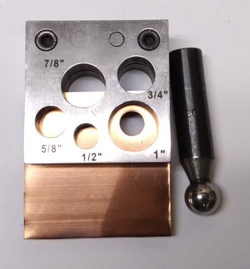 Judy Larson's Disc Cutter Basics and How to Make Metal Washers - For an Offset Hole, General Education, Tools, Place the sheet metal in the cutting base